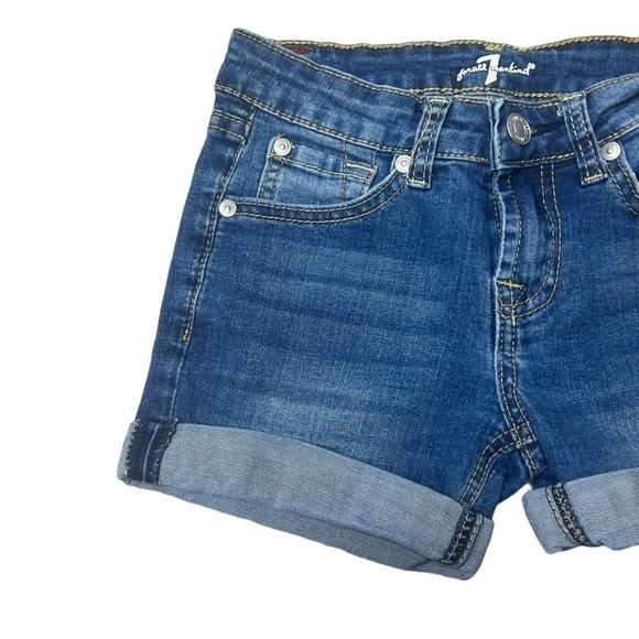 7 For All Mankind Girls Kids Blue Denim Shorts Stretch Size 8 - Picture 3 of 9